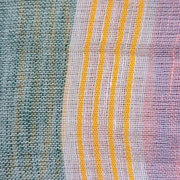 NWOT GAP Linen Cotton Large Striped Wrap Scarf Shawl - Picture 6 of 7